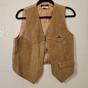 Vintage 80s Jordache Tan Suede Vest - Western Urban Cowboy Cowgirl Aesthetic
